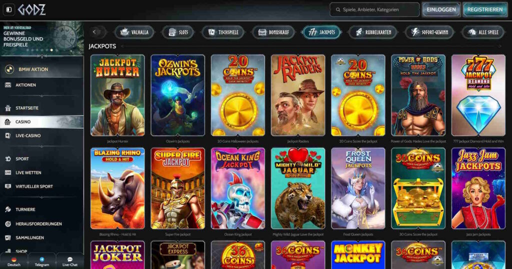 Godz 2 Godz Casino Jackpots