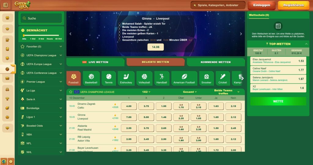 Greenluck 5 Greenluck Casino Sportwetten